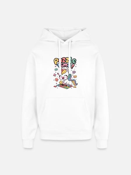 Puzzle Time! - Oversized Unisex Hoodie by Stanley/Stella - white