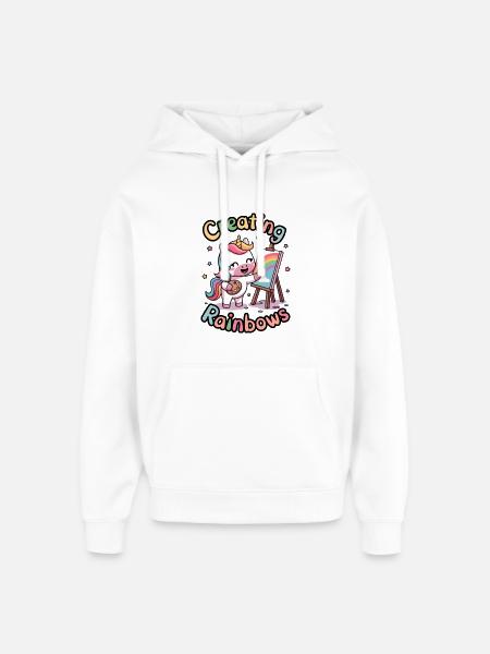 Creating Rainbows - Oversized Unisex Hoodie by Stanley/Stella - white