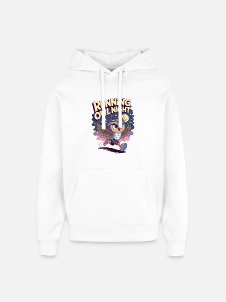 Running Owl Night - Oversized Unisex Hoodie by Stanley/Stella - white