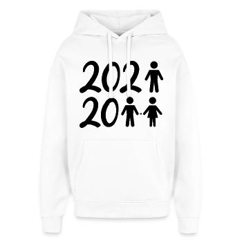 Familie 2021-2022 - Oversized Unisex Hoodie von Stanley/Stella - Weiß - Vorne - AI Model Female 172 light (172cm) & AI Model Male 185 light (185cm)