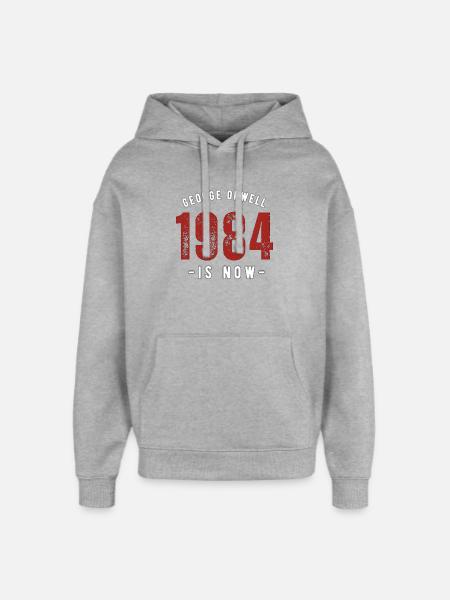GEORGE ORWELL 1984 - Oversized Unisex Hoodie by Stanley/Stella - heather grey