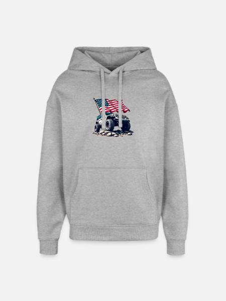 American Off-Road - Oversized Unisex Hoodie by Stanley/Stella - heather grey