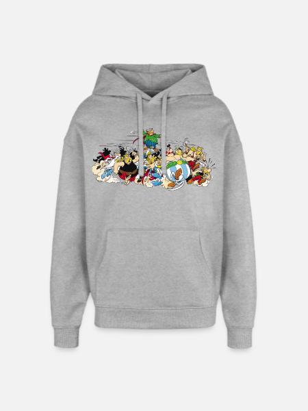 Astérix - Attaque! - Sweat à capuche unisexe Stanley/Stella Oversized - gris chiné