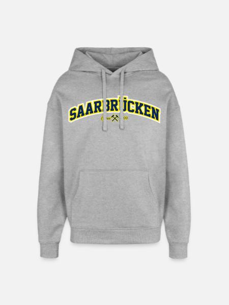 Saarbrücken - Oversized Unisex Hoodie von Stanley/Stella - Grau meliert