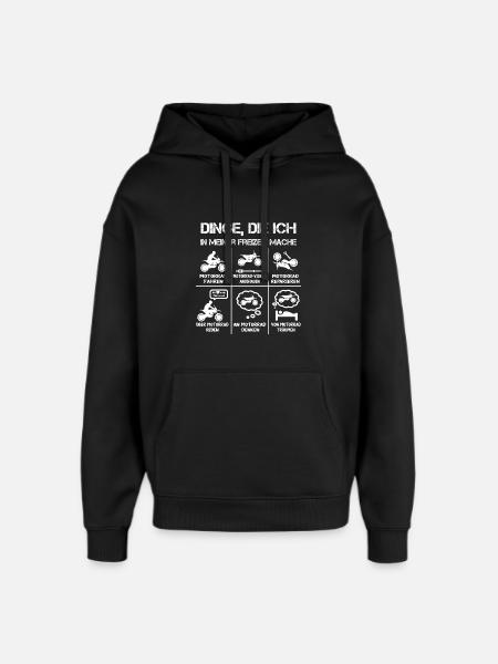 Freizeit - Motorradfahrer - Biker - Oversized Unisex Hoodie von Stanley/Stella - Schwarz