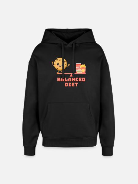 équilibré cookie fastfood Régime - Sweat à capuche unisexe Stanley/Stella Oversized - noir