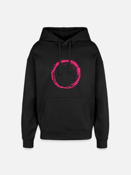 Circle pink - Oversized Unisex Hoodie by Stanley/Stella - black