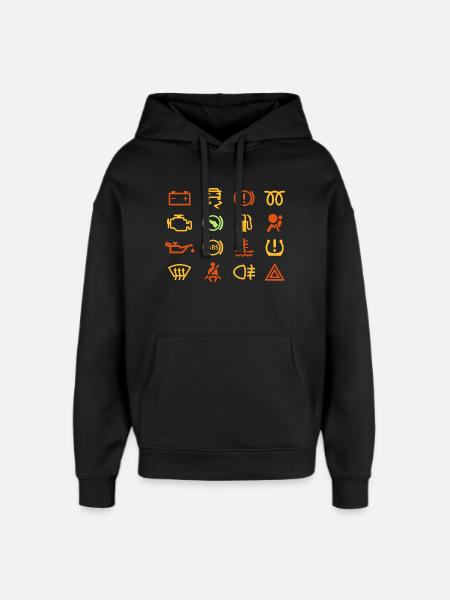 Car indicator lights - Oversized Unisex Hoodie by Stanley/Stella - black