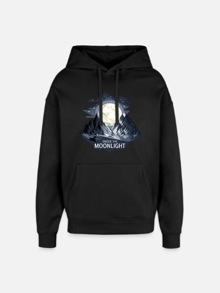 Under The Moonlight - Oversized Unisex Hoodie by Stanley/Stella - black