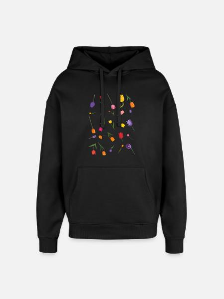 Fleur - Sweat à capuche unisexe Stanley/Stella Oversized - noir