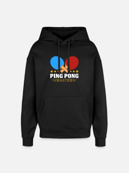 Ping-pong - Sweat à capuche unisexe Stanley/Stella Oversized - noir