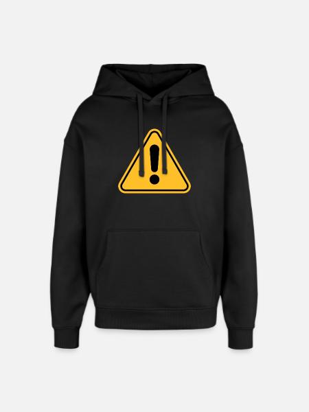 Warning sign / Exclamation point - Oversized Unisex Hoodie by Stanley/Stella - black