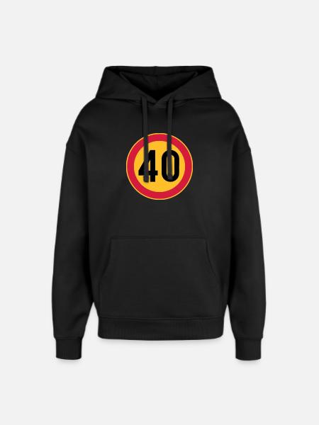 40 Limit / Tempolimit - Oversized Unisex Hoodie von Stanley/Stella - Schwarz