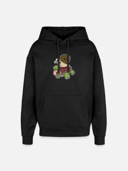 Tortue et escargot - Sweat à capuche unisexe Stanley/Stella Oversized - noir