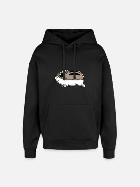 Cute hamster - Oversized Unisex Hoodie by Stanley/Stella - black