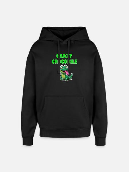 Crazy Crocodile - Oversized Unisex Hoodie by Stanley/Stella - black