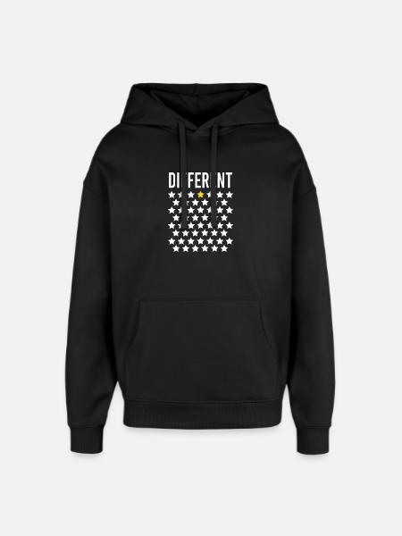 Différent: Étoile dorée au milieu des étoiles - Sweat à capuche unisexe Stanley/Stella Oversized - noir