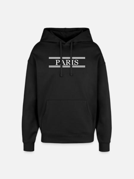 Paris France Chic - Sweat à capuche unisexe Stanley/Stella Oversized - noir