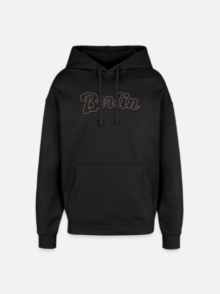 Berlin German Capital lettering - Oversized Unisex Hoodie by Stanley/Stella - black