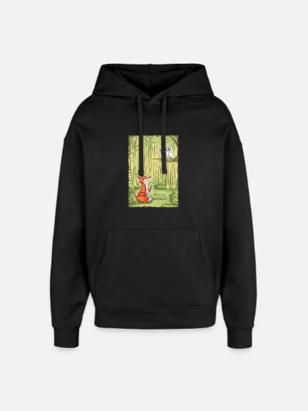 Waldgespräch: Fuchs und Eule - Oversized Unisex Hoodie von Stanley/Stella - Schwarz