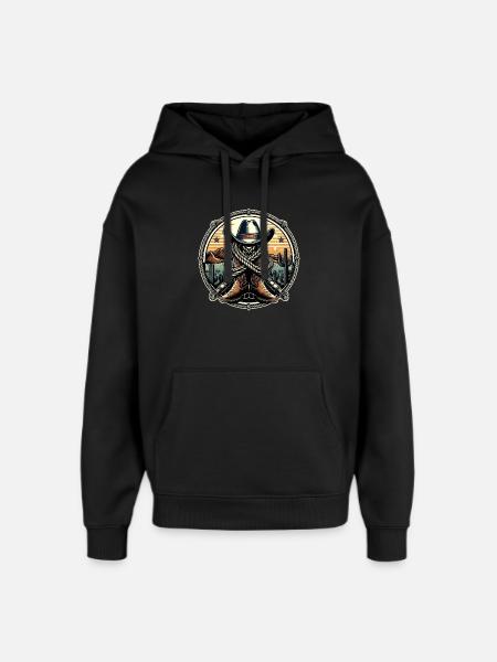 Western Logo 1 - Oversized Unisex Hoodie by Stanley/Stella - black