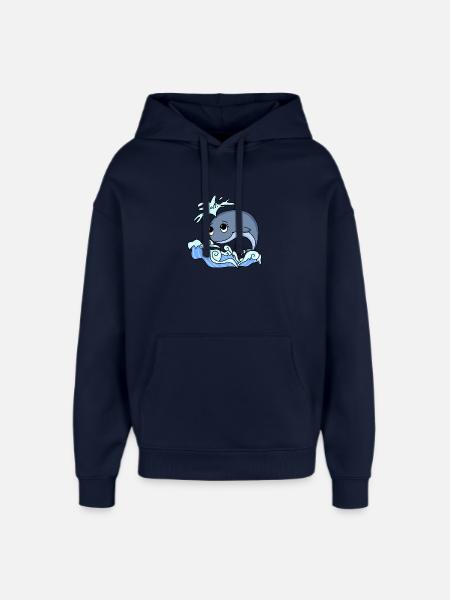 whale - Oversized Unisex Hoodie by Stanley/Stella - navy