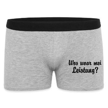 Wos Woar Mei Leistung Grasser Meischberger - Männer Boxer Shorts - Grau meliert - Vorne