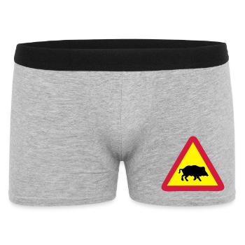 schild wildsau - Männer Boxer Shorts - Grau meliert - Vorne