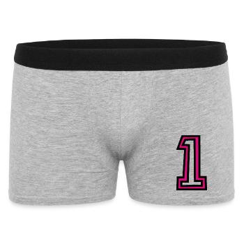 1. 1 JAHR. 1. JAHRESTAG. 1 JAHR GEBURTSTAG - Männer Boxer Shorts - Grau meliert - Vorne