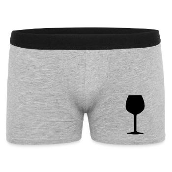 Wine Glass Black Grapevine Wine Gift - Men's Boxer Shorts - heather grey - Front