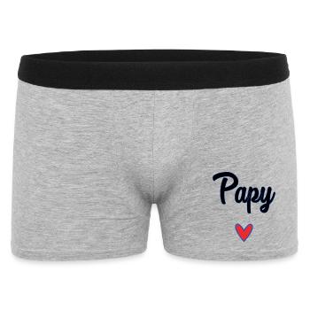 PAPY. FÊTE DES PÈRES. BONNE FÊTE PAPY. JE T'AIME. - Boxer Homme - gris chiné - Devant