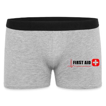 ERSTE HILFE - Männer Boxer Shorts - Grau meliert - Vorne
