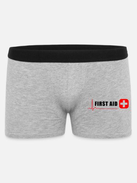 ERSTE HILFE - Männer Boxer Shorts - Grau meliert