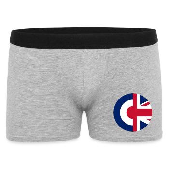 Britische Mods - Männer Boxer Shorts - Grau meliert - Vorne