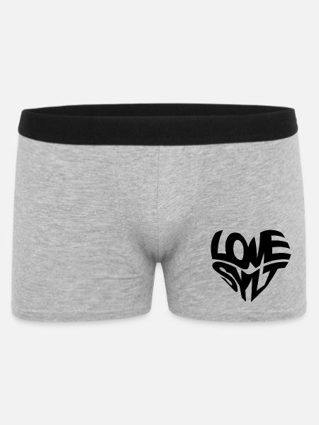 LOVE SYLT HERZ - Männer Boxer Shorts - Grau meliert