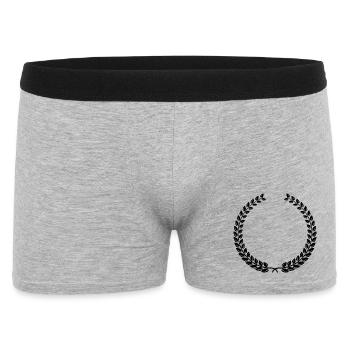 Laurel Wreath Vintage Award Badge Frame Vector - Männer Boxer Shorts - Grau meliert - Vorne