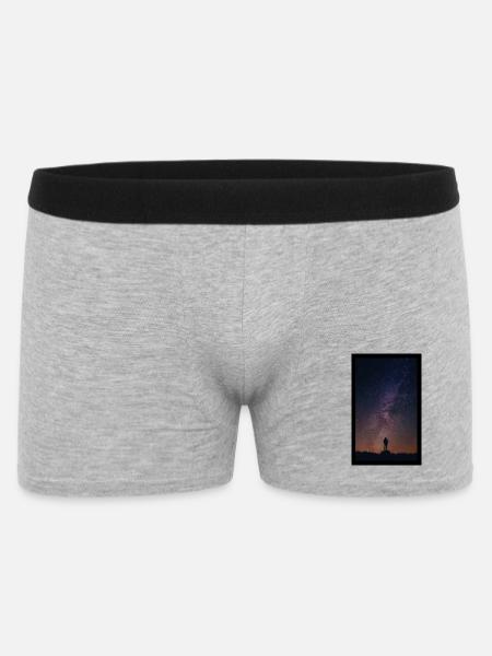 Black Sky Photo Science Fiction - Männer Boxer Shorts - Grau meliert