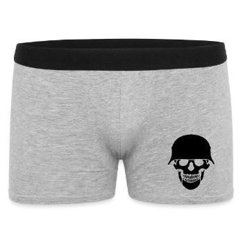 Schädelhelm / Schädelperlen - Männer Boxer Shorts - Grau meliert - Vorne