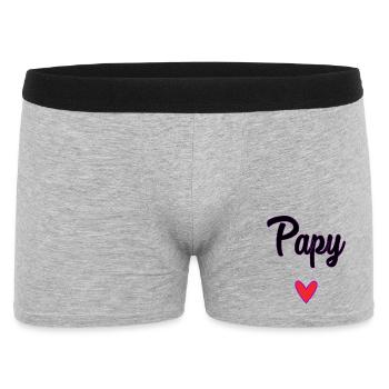 PAPY. PAPA. FÊTE DES PÈRES. BONNE FÊTE PAPA - Boxer Homme - gris chiné - Devant