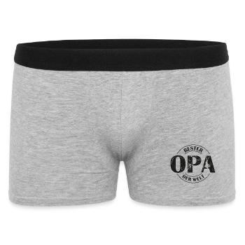 Bester Opa der Welt - Männer Boxer Shorts - Grau meliert - Vorne
