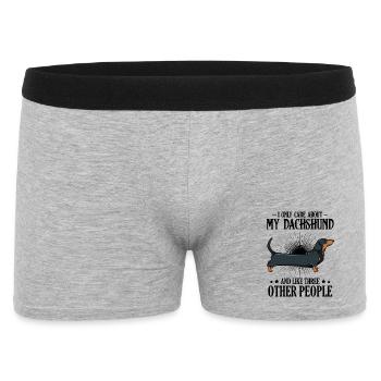 Dackel - Männer Boxer Shorts - Grau meliert - Vorne