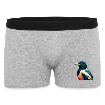 Magpie Cartoon Character Colorful Pet Animal - Men's Boxer Shorts - heather grey - Front