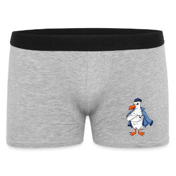 Muscular seagull with anchor tattoo seagull gift - Men's Boxer Shorts - heather grey - Front