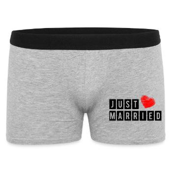 FRISCH VERHEIRATET. ICH LIEBE DICH. ICH LIEBE DICH. LIEBE. LIEBE. - Männer Boxer Shorts - Grau meliert - Vorne