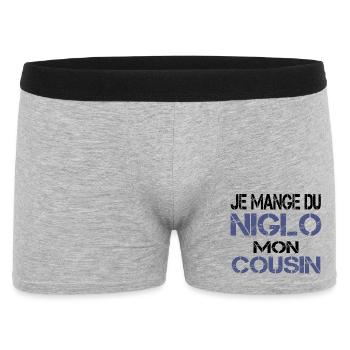 Je mange du Niglo - Boxer Homme - gris chiné - Devant