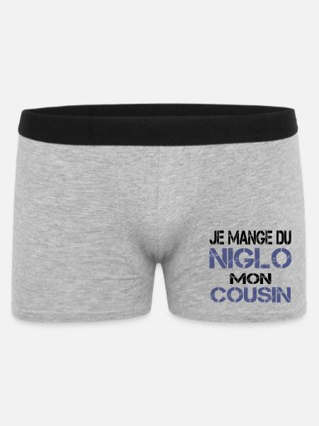 Je mange du Niglo - Boxer Homme - gris chiné