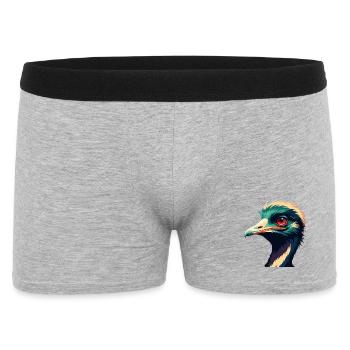 Emu Dessin animé Personnage Animal de compagnie coloré - Boxer Homme - gris chiné - Devant