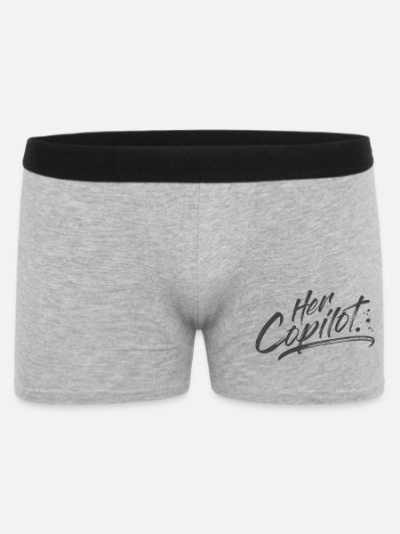 Her Copilot - Men's Boxer Shorts - heather grey