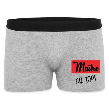 MEISTER. MEISTER. VIELEN DANK. DANKE, MEISTER - Männer Boxer Shorts - Grau meliert - Vorne