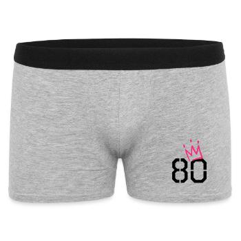 80e anniversaire - 80 couronne - 80 ans - Boxer Homme - gris chiné - Devant